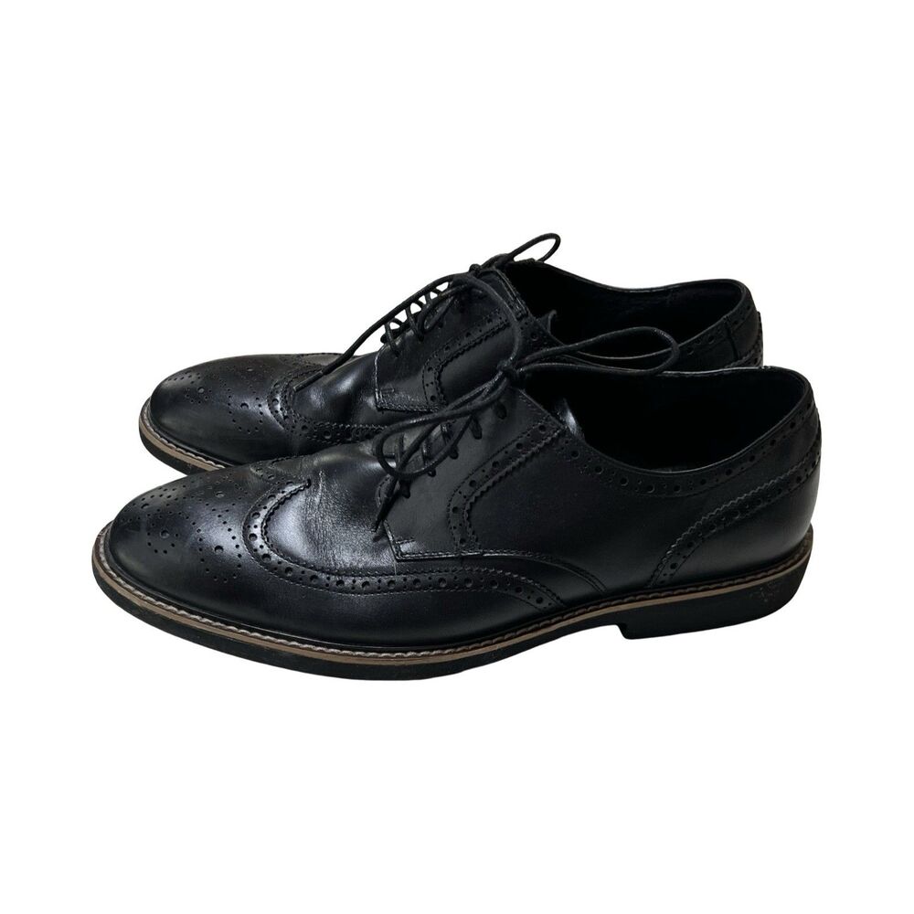 Asher Green Mens 10.5 Leather Perforated Wingtip Oxfords Lace Up Dress Shoes‎